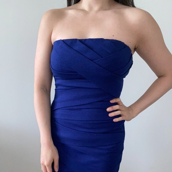 [NEW] Royal Blue Strapless Dress for Prom/Graduation/Weddings - Picture 1 of 4